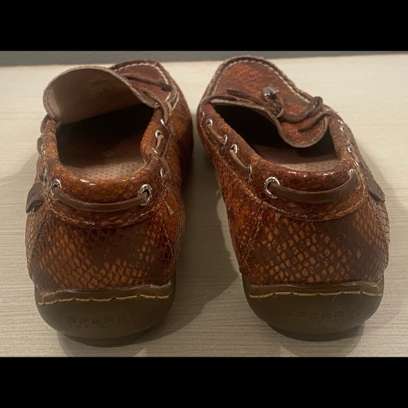 SPERRY Snakeskin Leather Boat Shoe Loafer 6 - Picture 7 of 9